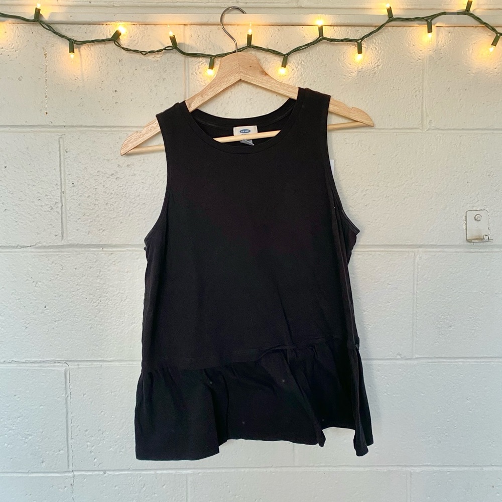 Old Navy Black Peplum Tank Top Size Medium